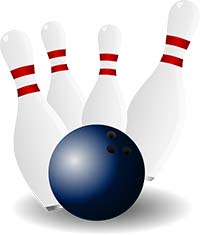 bowling ball and pins