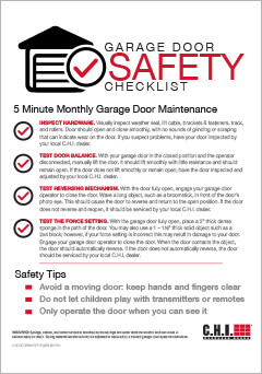 Garage Door Safety Checklist